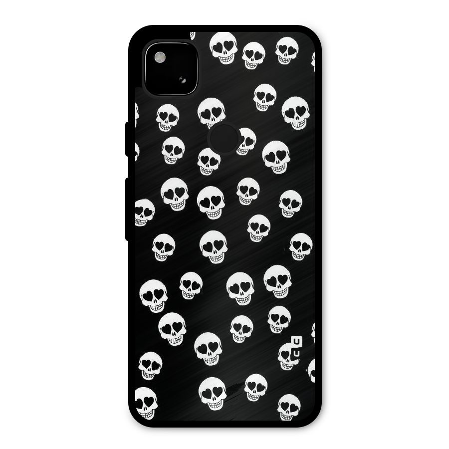 Skull Heart Metal Back Case for Google Pixel 4a