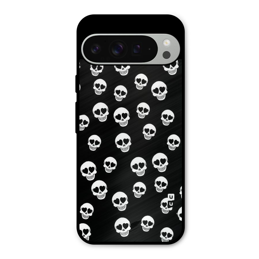 Skull Heart Metal Back Case for Google Pixel 9 Pro XL