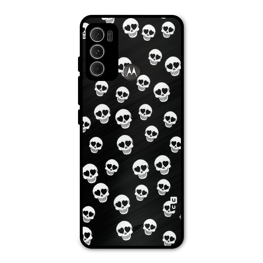 Skull Heart Metal Back Case for Moto G60