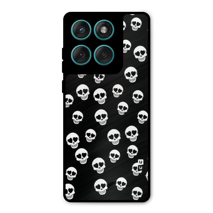 Skull Heart Metal Back Case for Motorola Edge 60 Fusion