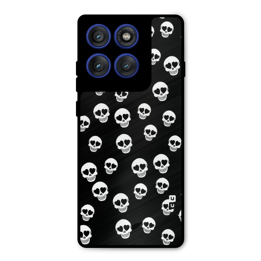 Skull Heart Metal Back Case for Motorola Edge 60 Pro