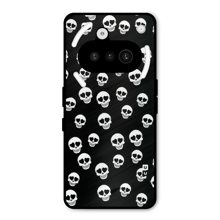 Skull Heart Metal Back Case for Nothing Phone 3a