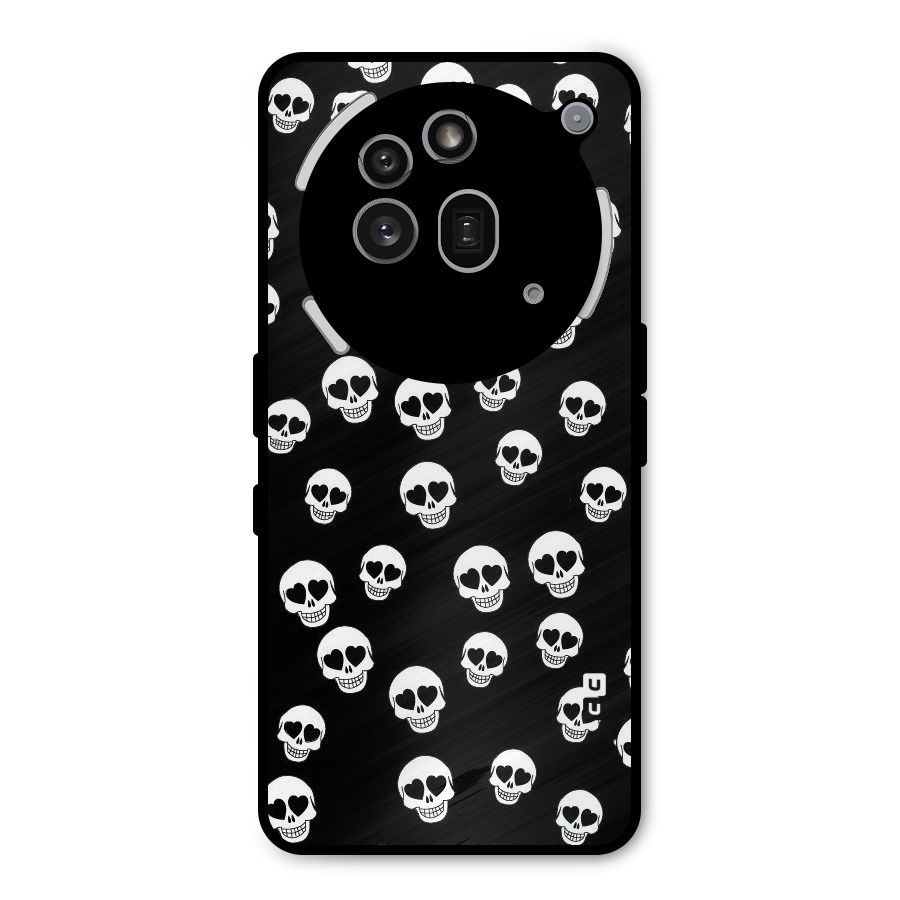 Skull Heart Metal Back Case for Nothing Phone 3a Pro