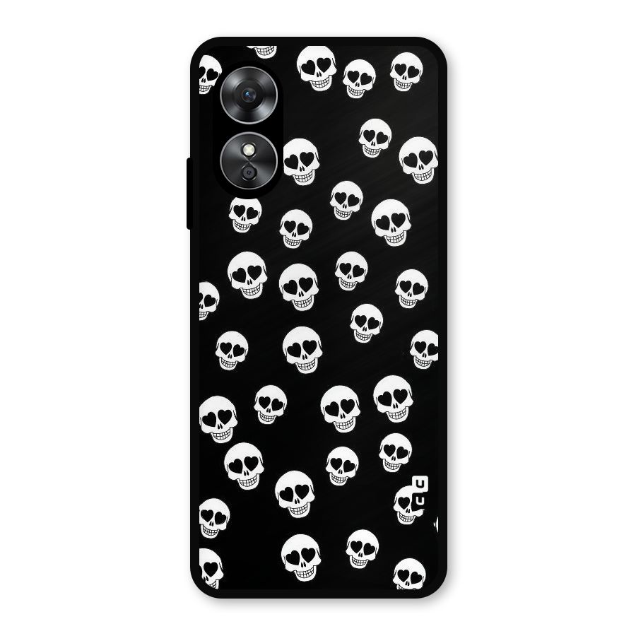 Skull Heart Metal Back Case for Oppo A17