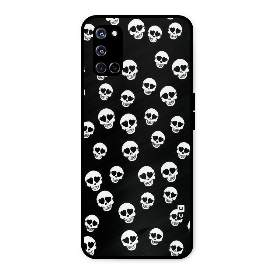 Skull Heart Metal Back Case for Oppo A52