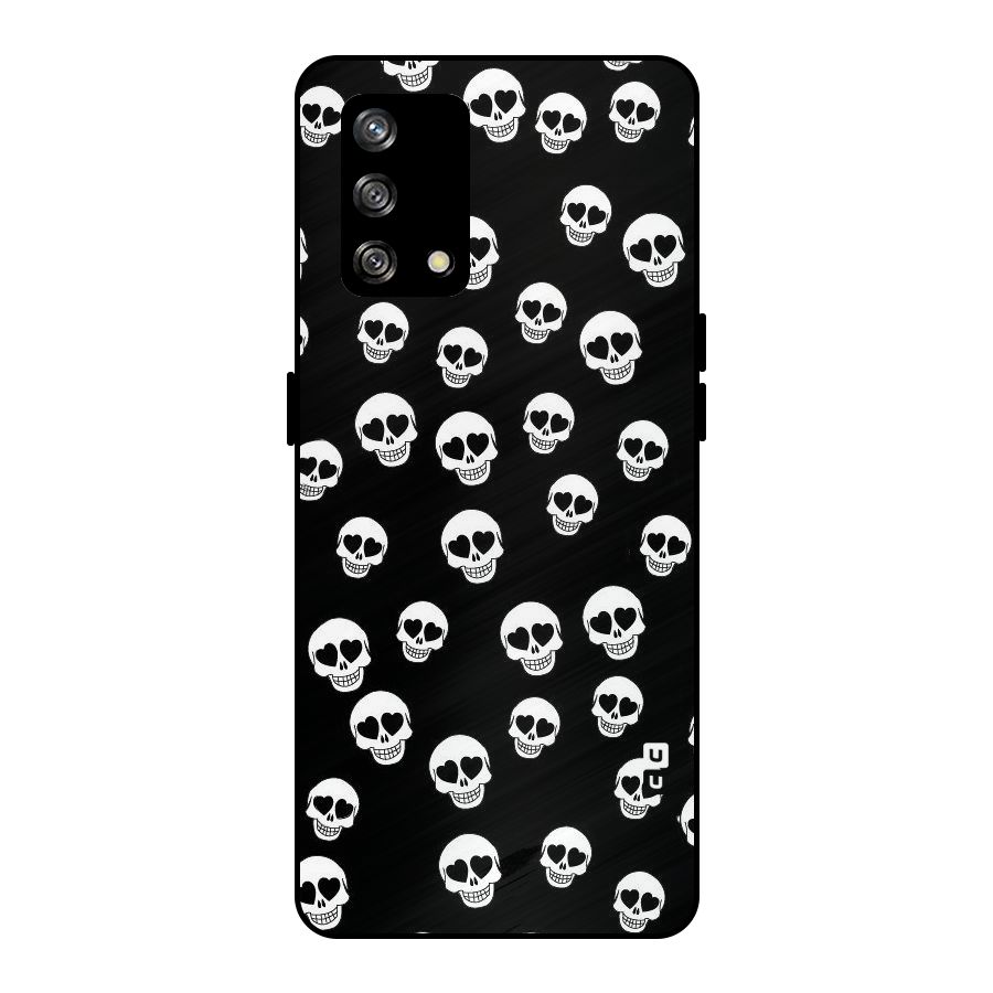 Skull Heart Metal Back Case for Oppo F19