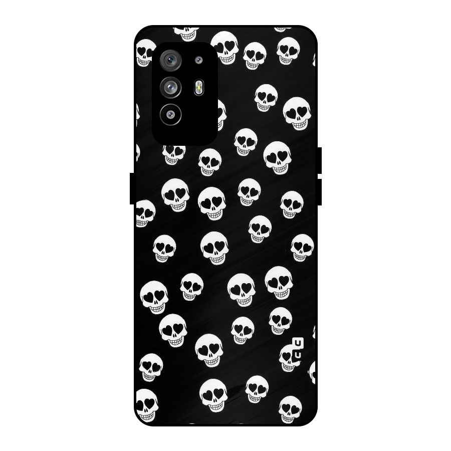 Skull Heart Metal Back Case for Oppo F19 Pro Plus 5G