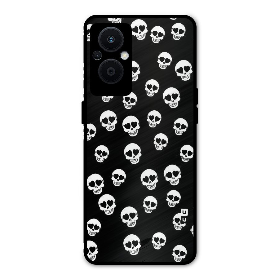 Skull Heart Metal Back Case for Oppo F21 Pro 5G