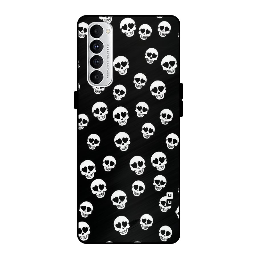 Skull Heart Metal Back Case for Oppo Reno4 Pro