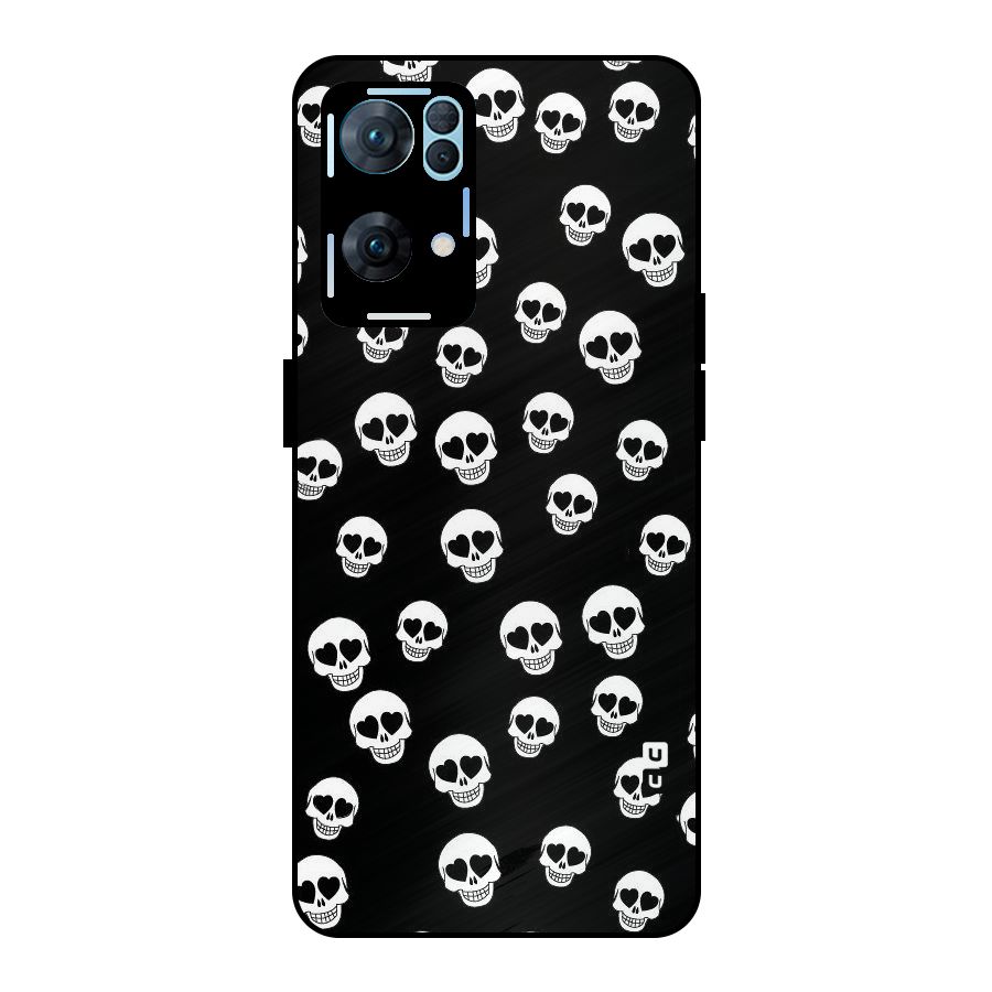 Skull Heart Metal Back Case for Oppo Reno7 Pro 5G
