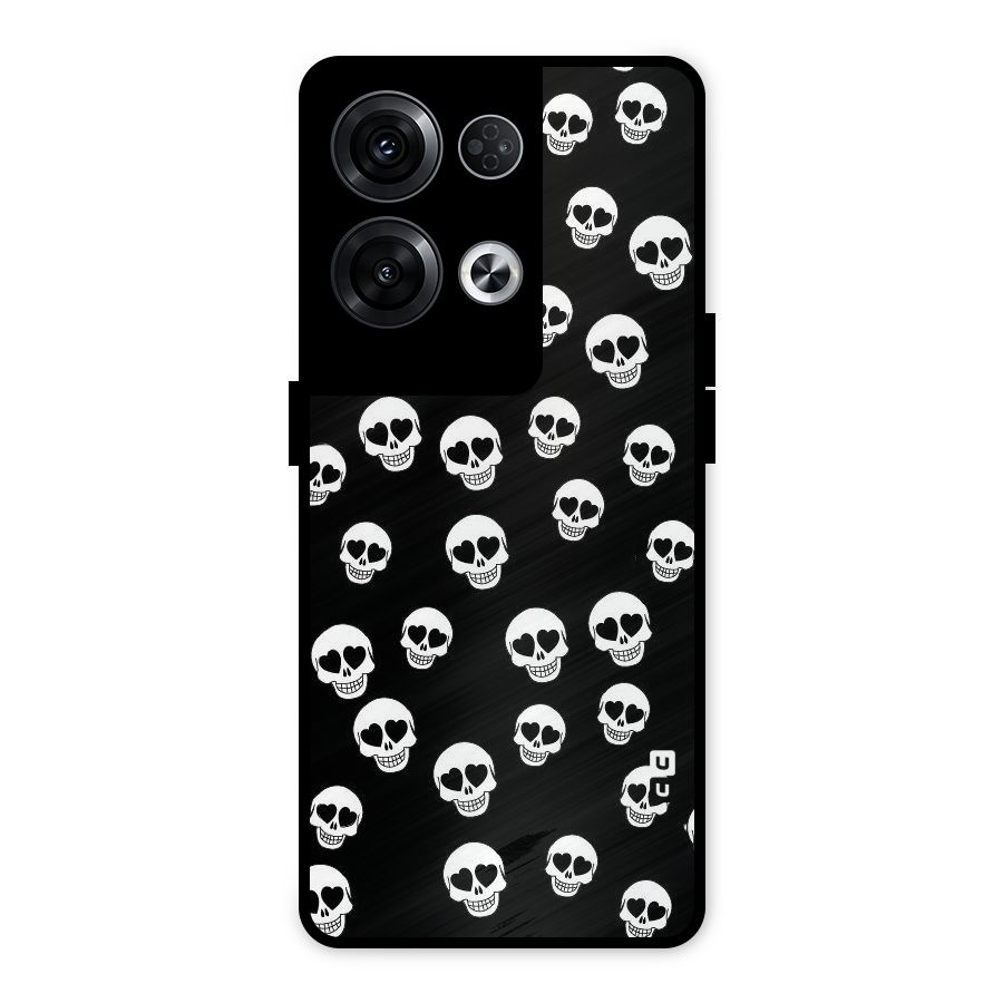 Skull Heart Metal Back Case for Oppo Reno8 Pro 5G
