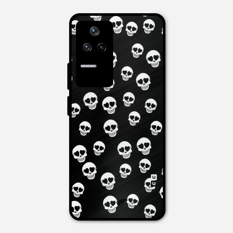 Skull Heart Metal Back Case for Poco F4 5G