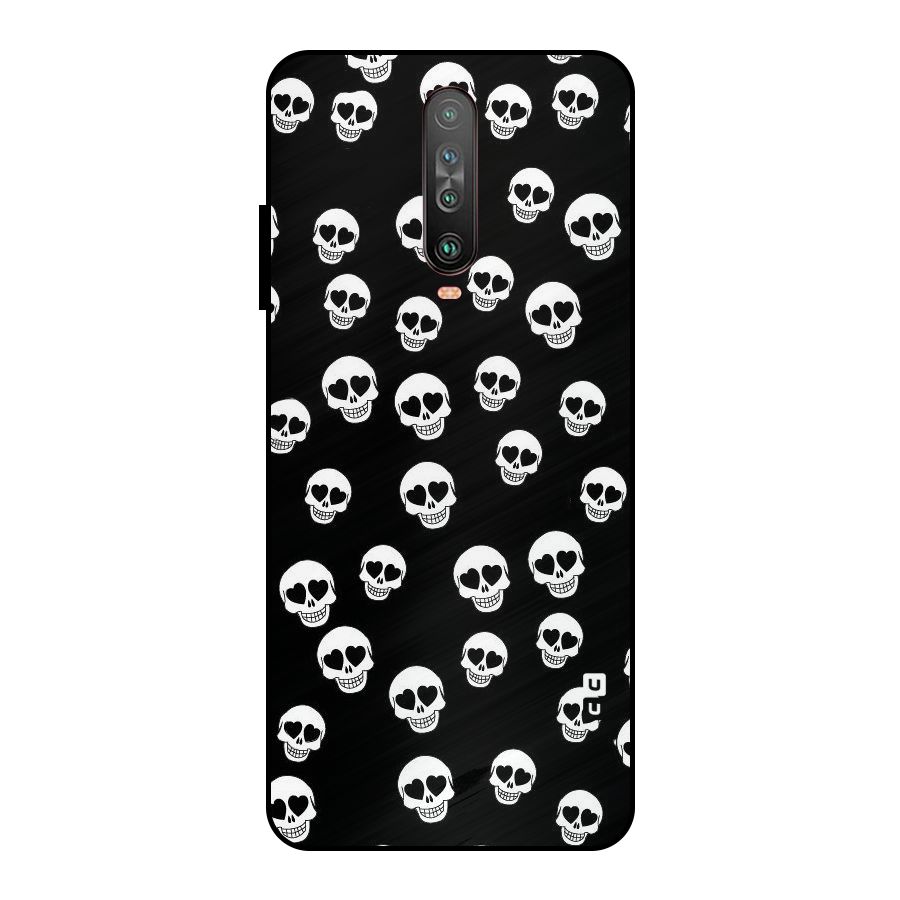 Skull Heart Metal Back Case for Poco X2