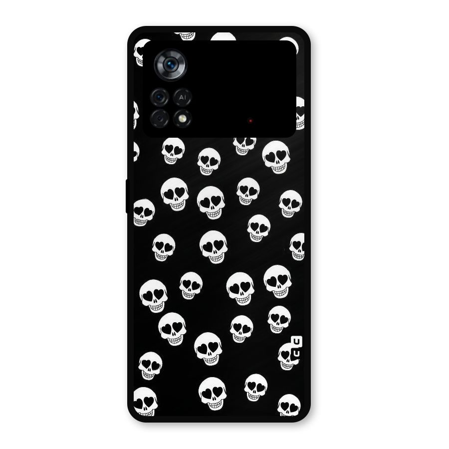 Skull Heart Metal Back Case for Poco X4 Pro 5G