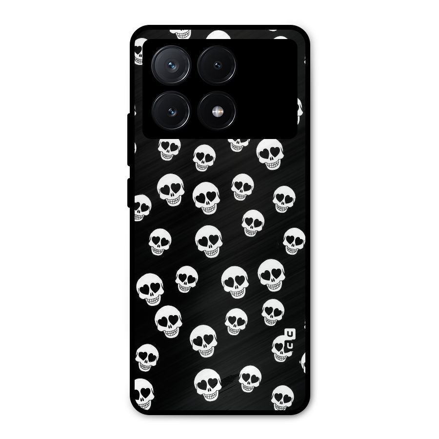 Skull Heart Metal Back Case for Poco X6 Pro