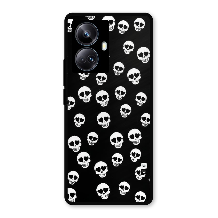 Skull Heart Metal Back Case for Realme 10 Pro Plus