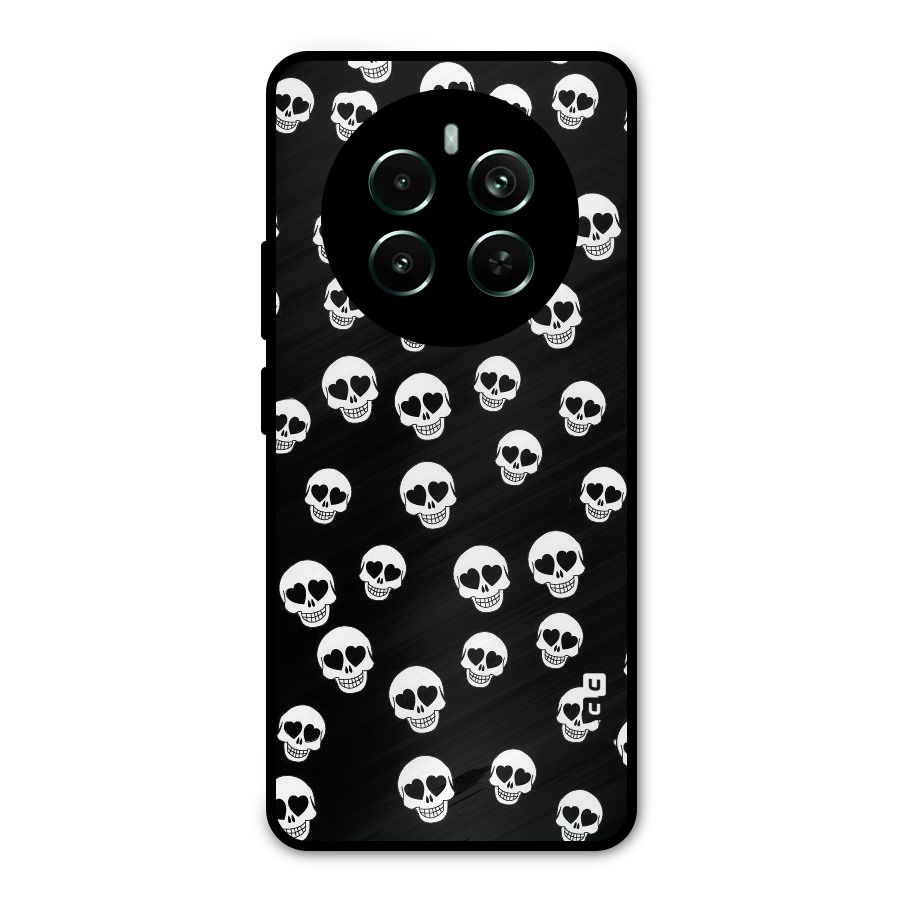 Skull Heart Metal Back Case for Realme 12 Pro Plus