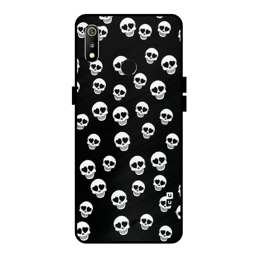 Skull Heart Metal Back Case for Realme 3i