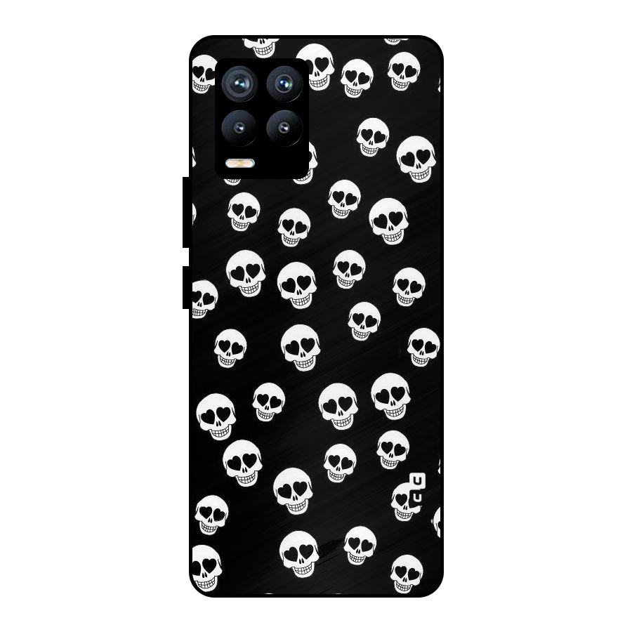 Skull Heart Metal Back Case for Realme 8 Pro