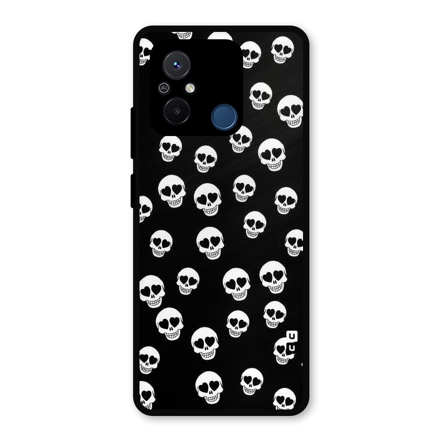 Skull Heart Metal Back Case for Redmi 12C