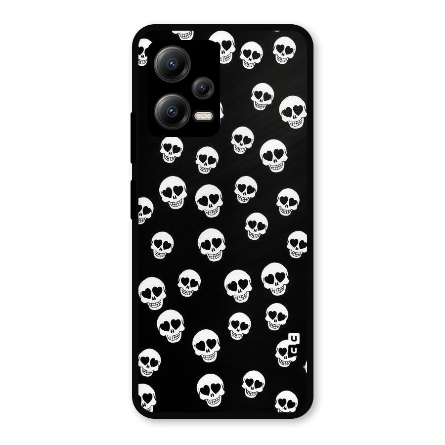 Skull Heart Metal Back Case for Redmi Note 12 5G