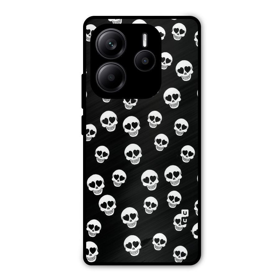 Skull Heart Metal Back Case for Redmi Note 14 5G