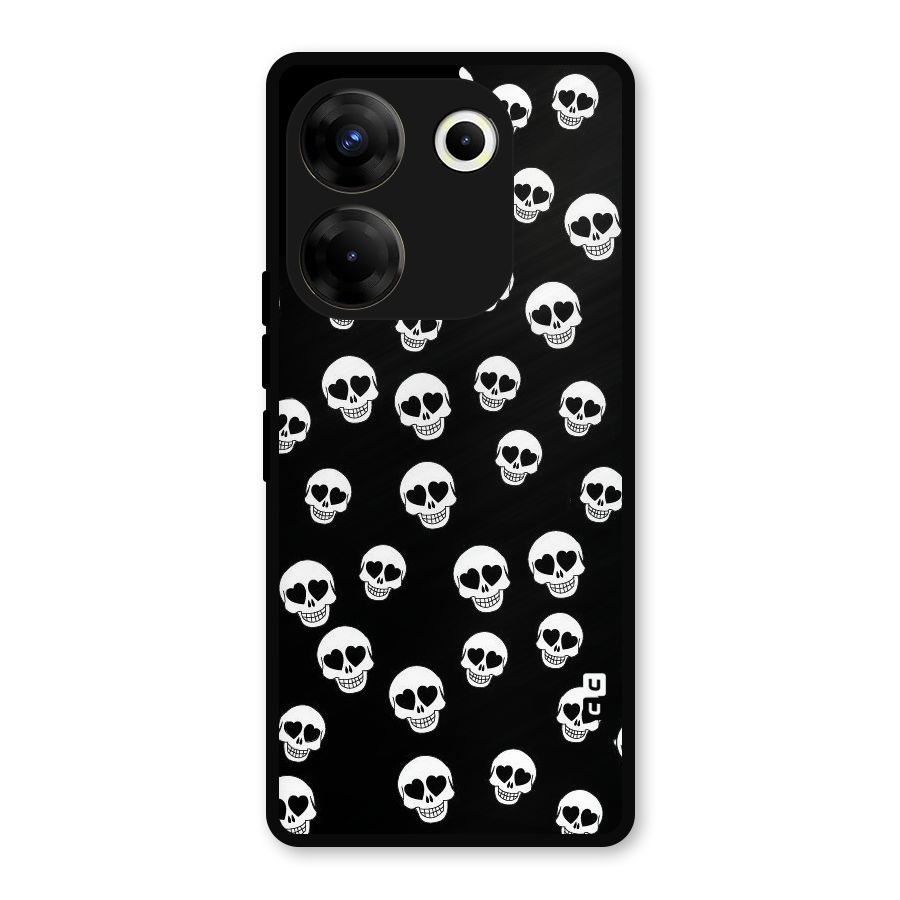 Skull Heart Metal Back Case for Tecno Camon 20 Pro