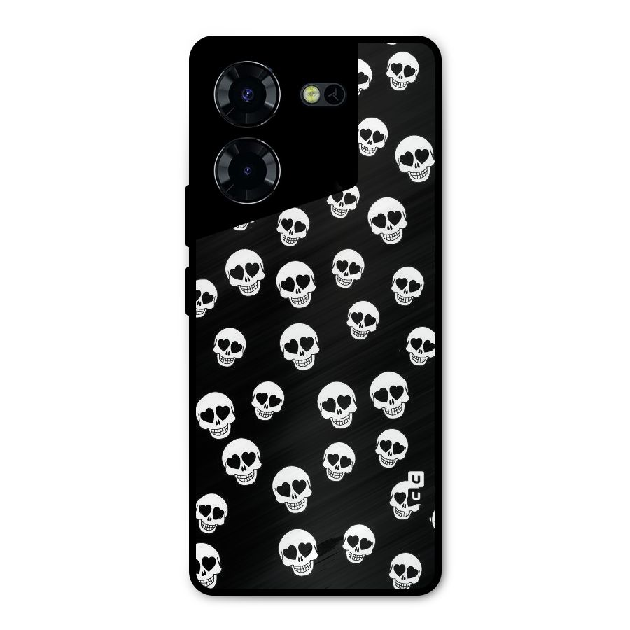 Skull Heart Metal Back Case for Tecno Pova 5 Pro 5G