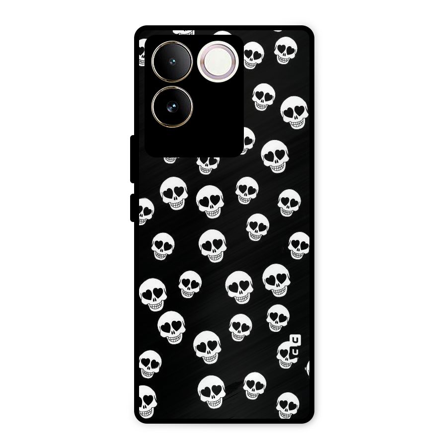 Skull Heart Metal Back Case for Vivo T2 Pro