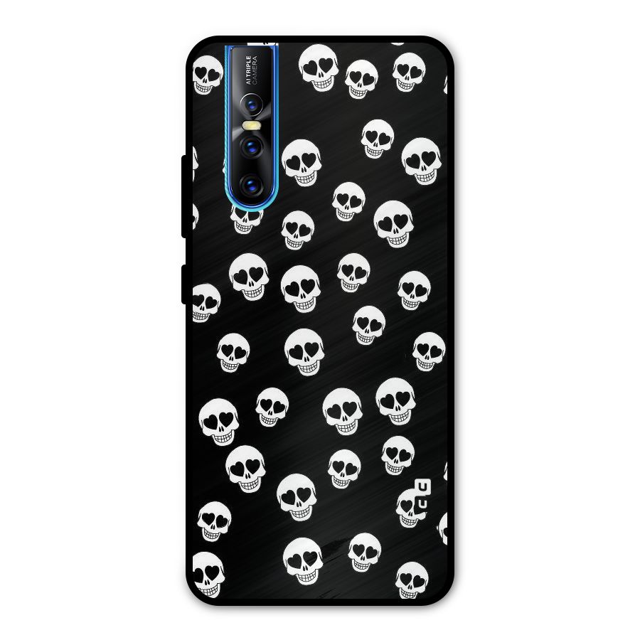 Skull Heart Metal Back Case for Vivo V15 Pro