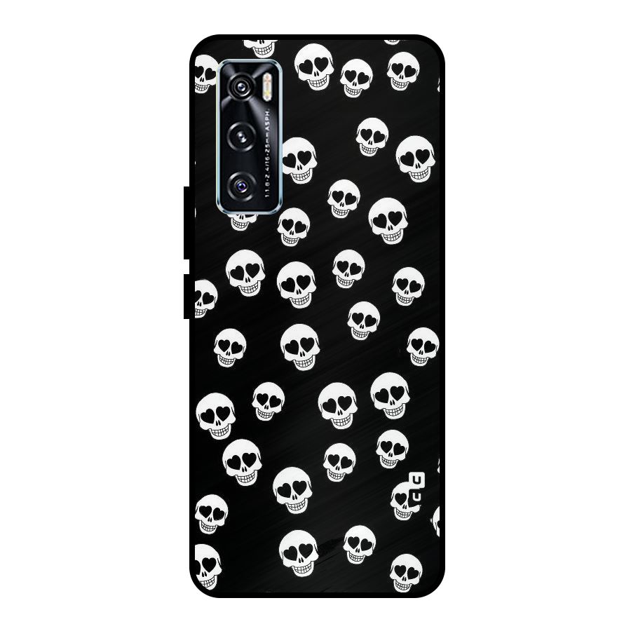 Skull Heart Metal Back Case for Vivo V20 SE