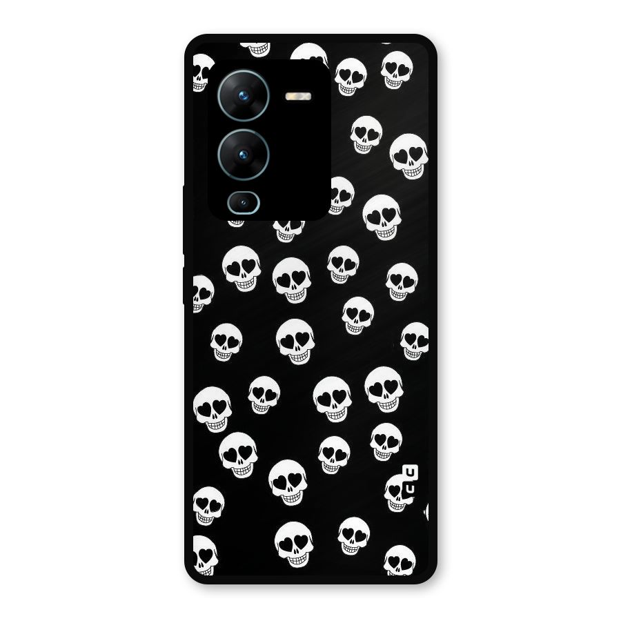 Skull Heart Metal Back Case for Vivo V25 Pro
