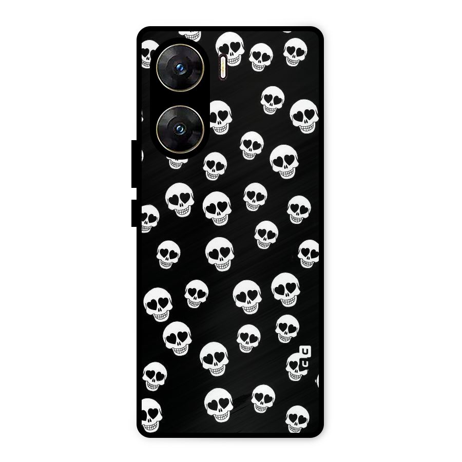 Skull Heart Metal Back Case for Vivo V29e