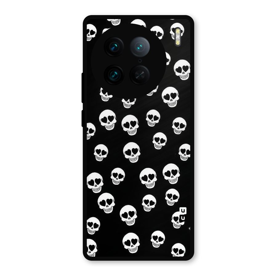Skull Heart Metal Back Case for Vivo X90 Pro