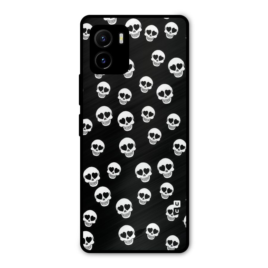 Skull Heart Metal Back Case for Vivo Y15s