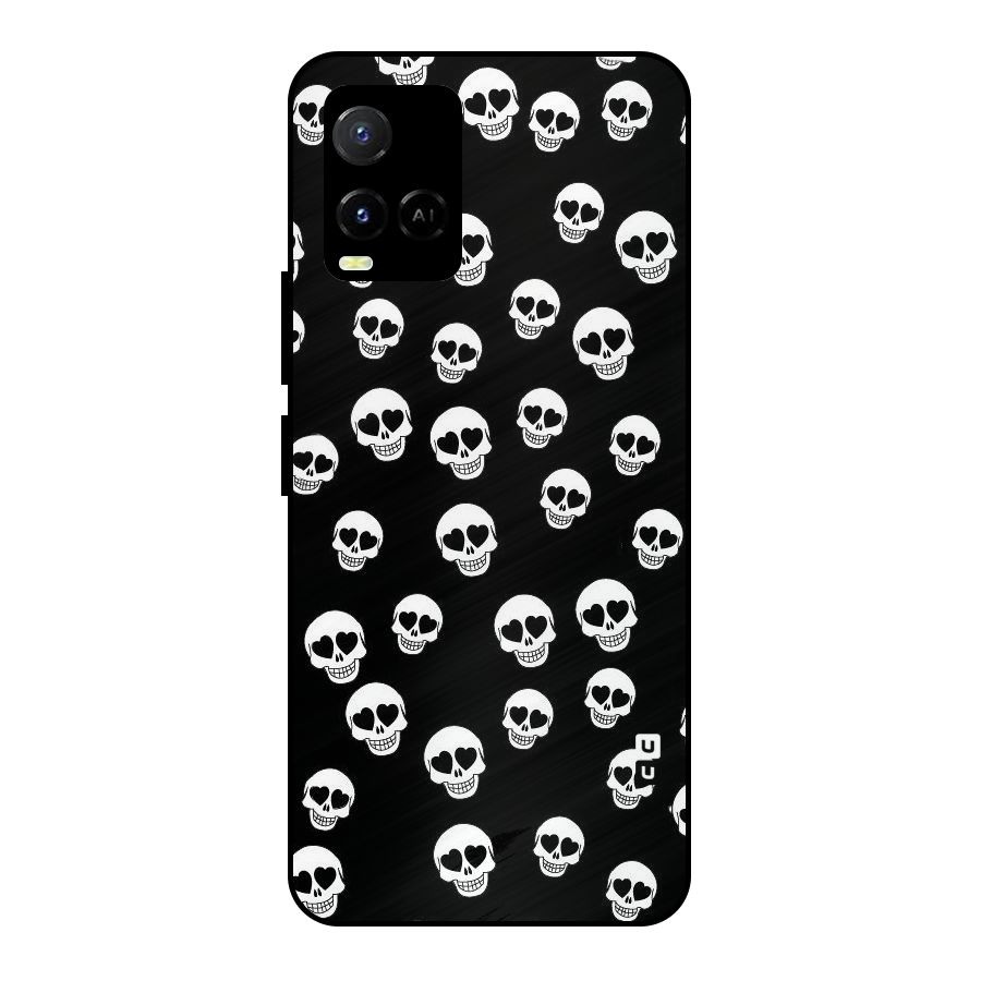 Skull Heart Metal Back Case for Vivo Y21A
