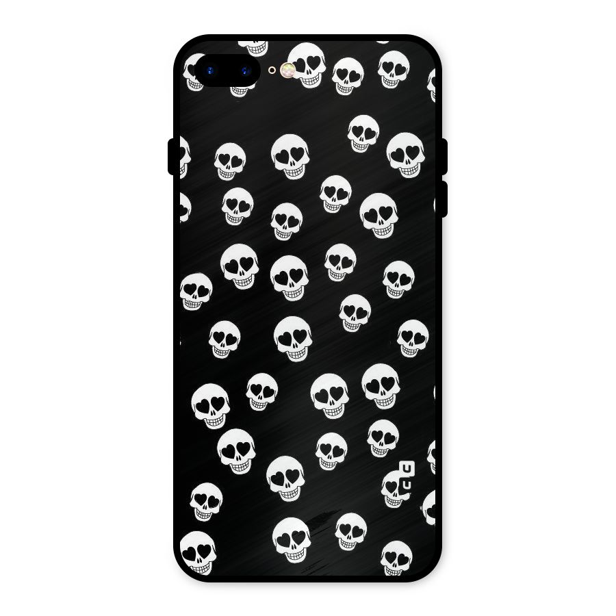 Skull Heart Metal Back Case for iPhone 8 Plus
