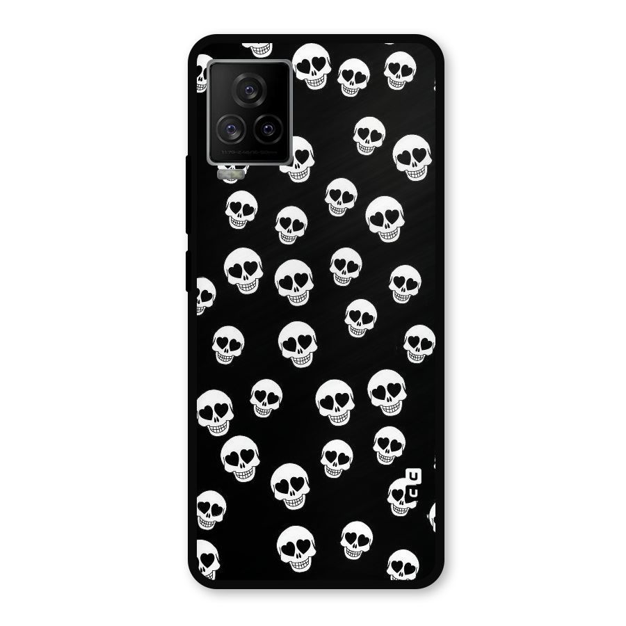 Skull Heart Metal Back Case for iQOO 7 Legend 5G