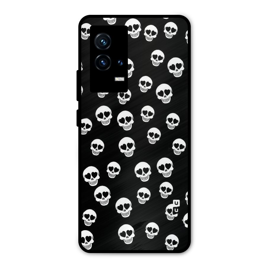 Skull Heart Metal Back Case for iQOO 9 5G
