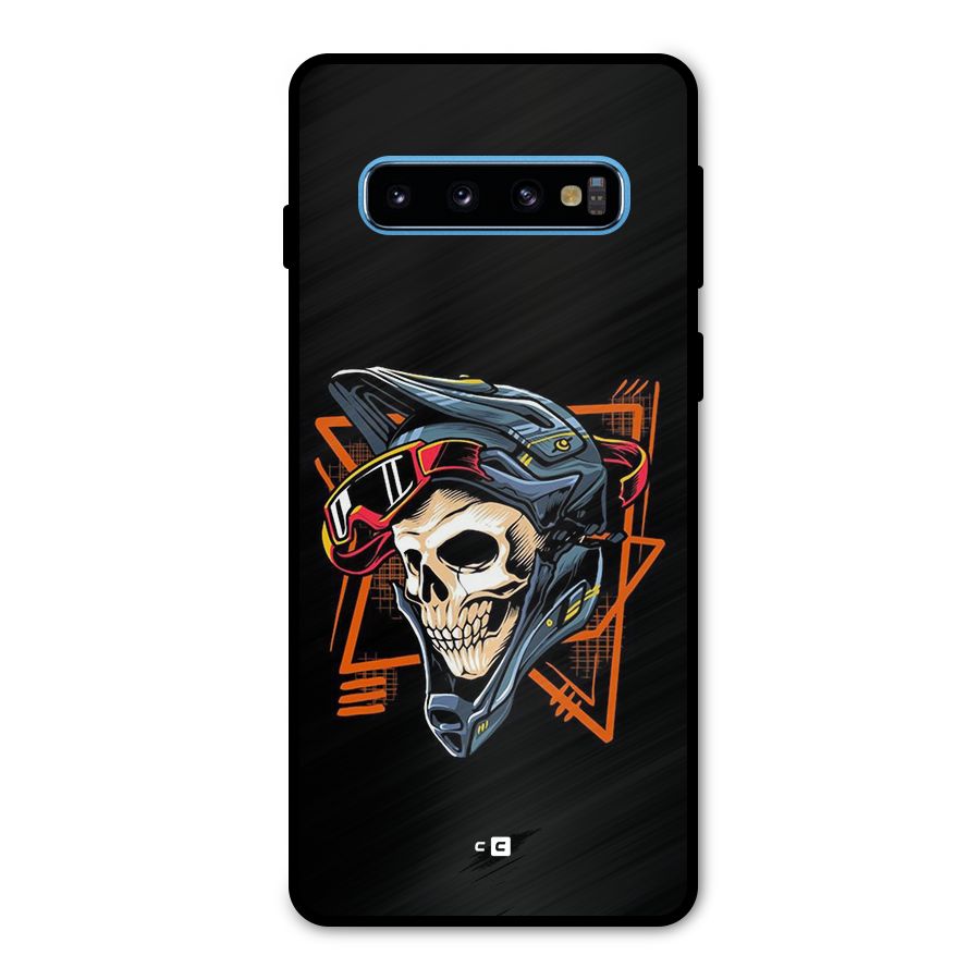 Skull Helmet Metal Back Case for Galaxy S10