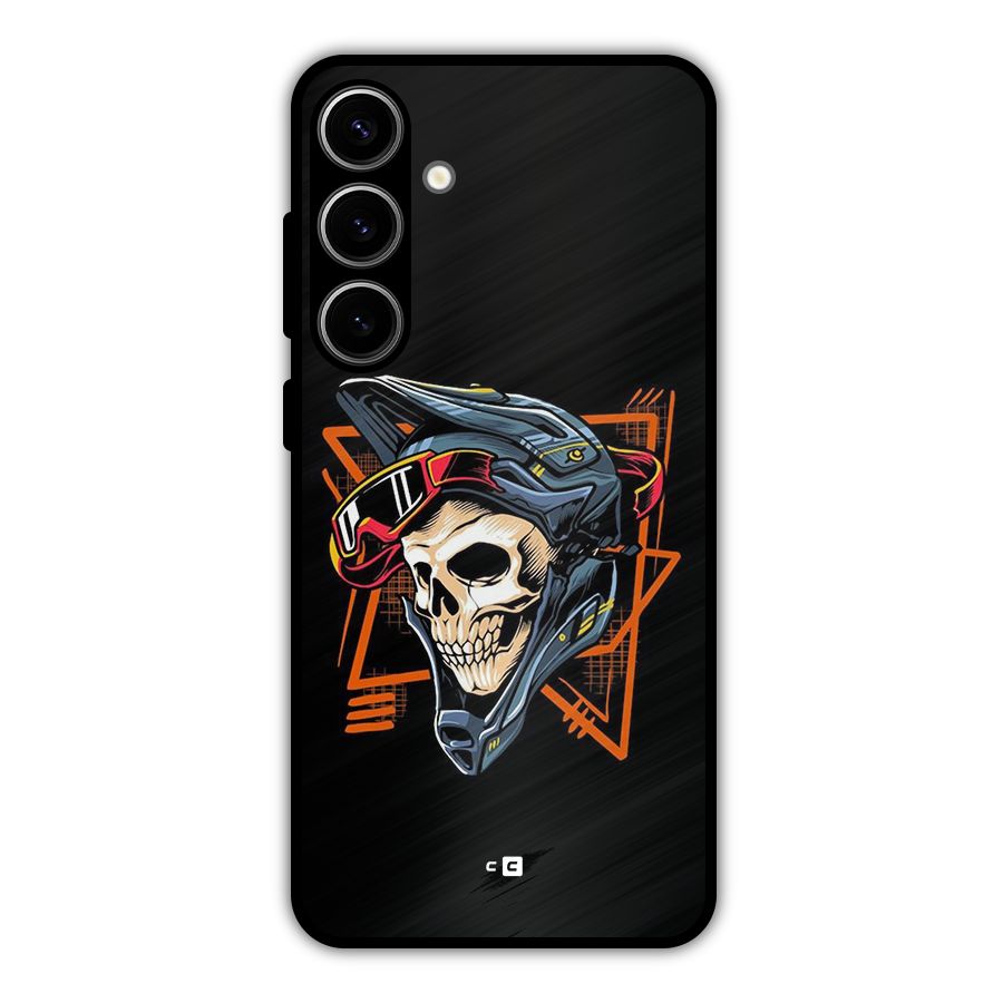 Skull Helmet Metal Back Case for Galaxy S24 Plus
