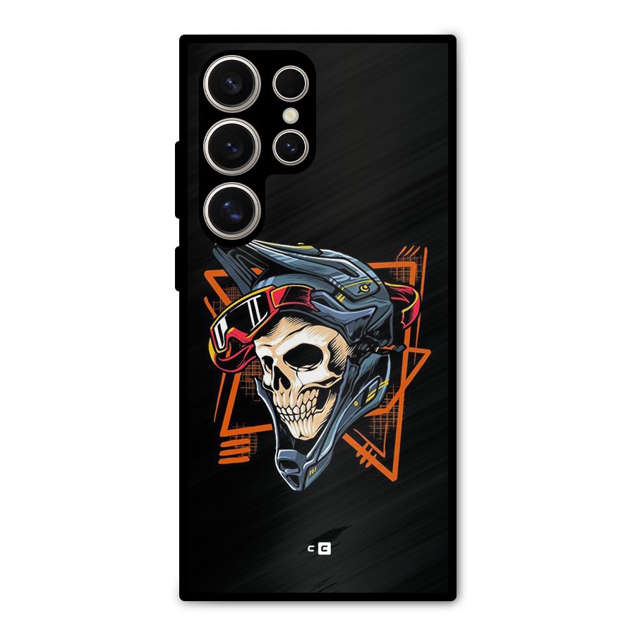 Skull Helmet Metal Back Case for Galaxy S24 Ultra