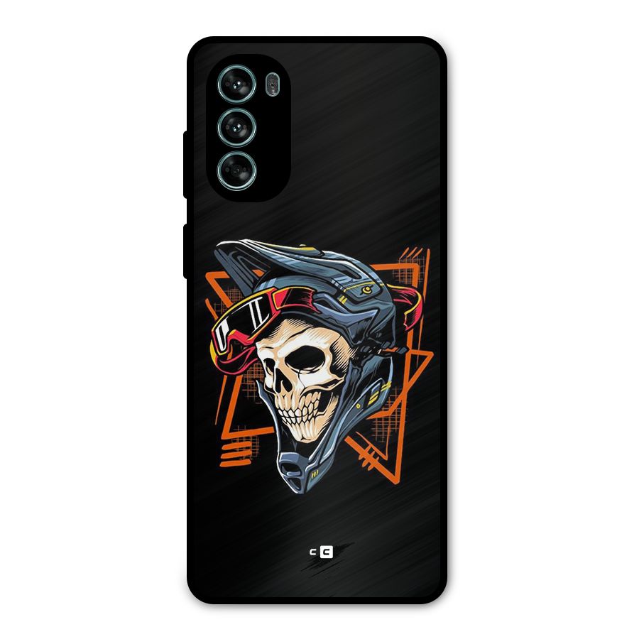 Skull Helmet Metal Back Case for Moto G62