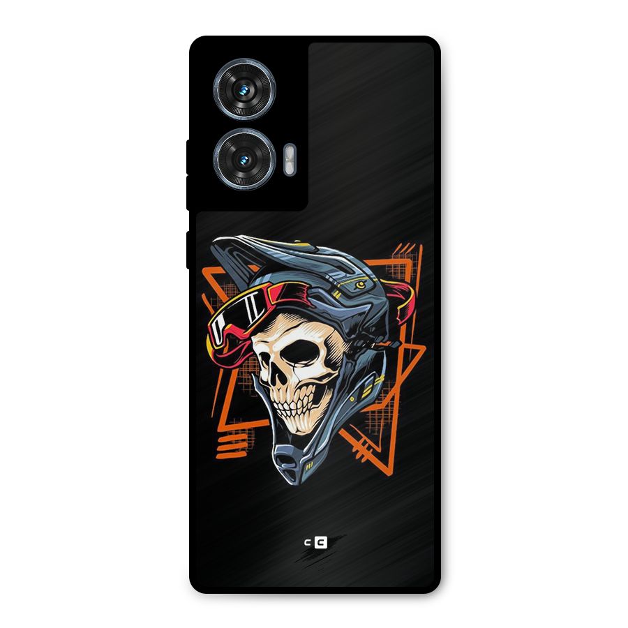 Skull Helmet Metal Back Case for Motorola Edge 50 Fusion