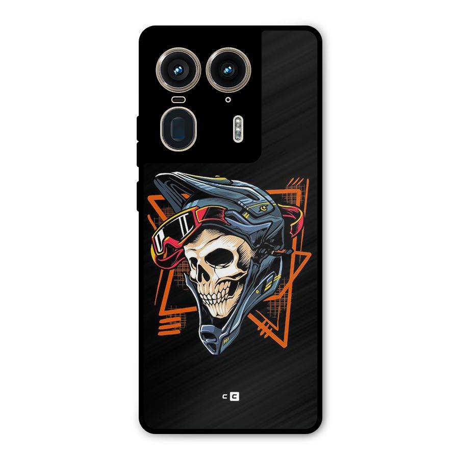 Skull Helmet Metal Back Case for Motorola Edge 50 Ultra