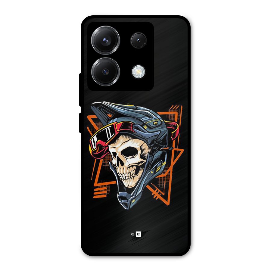 Skull Helmet Metal Back Case for Poco X6