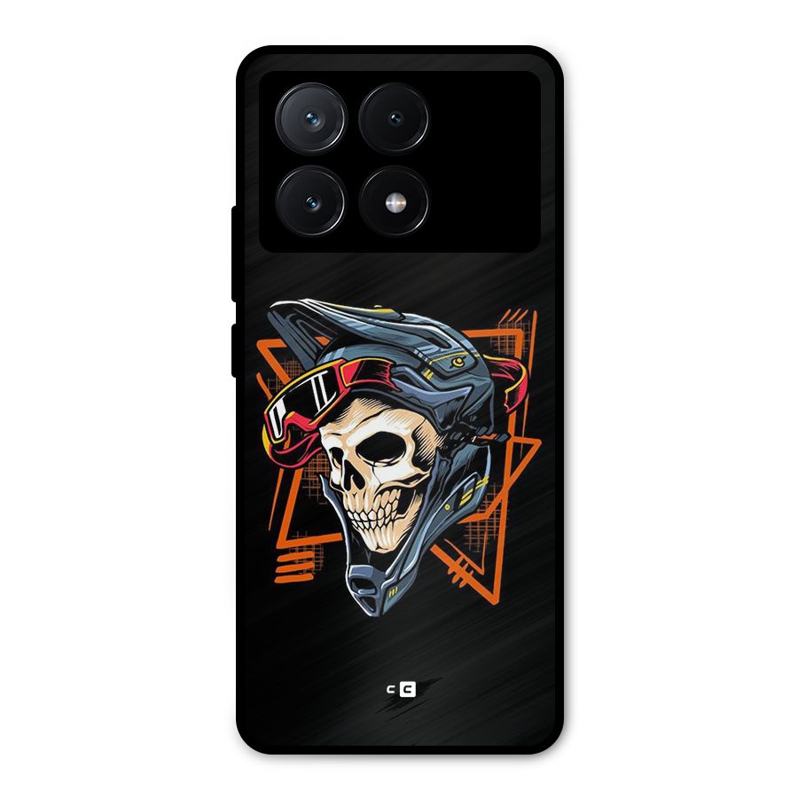 Skull Helmet Metal Back Case for Poco X6 Pro