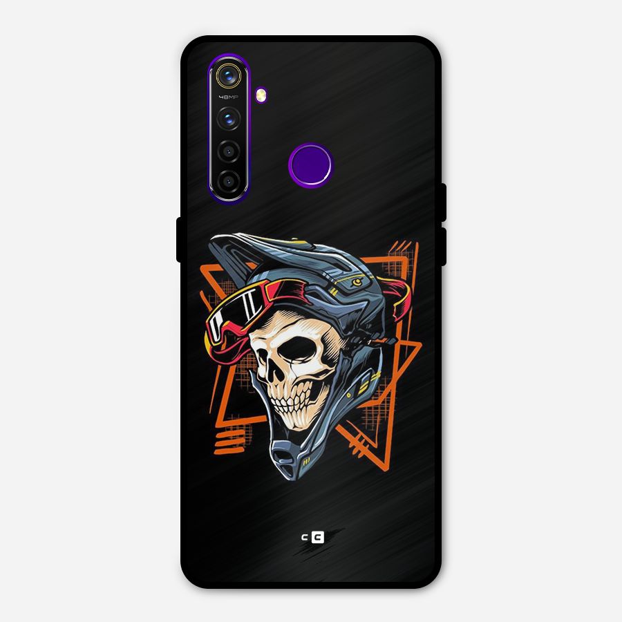 Skull Helmet Metal Back Case for Realme 5 Pro