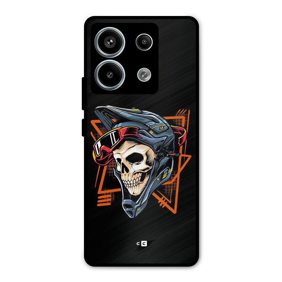 Skull Helmet Metal Back Case for Redmi Note 13 Pro 5G
