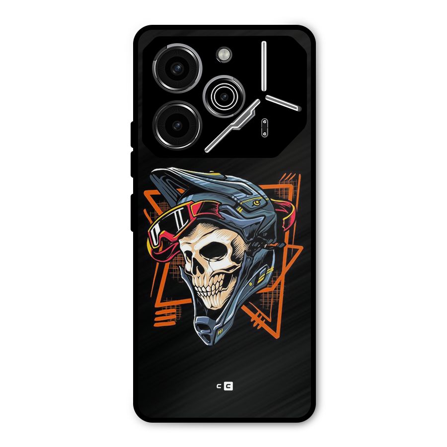 Skull Helmet Metal Back Case for Tecno Pova 6 Pro